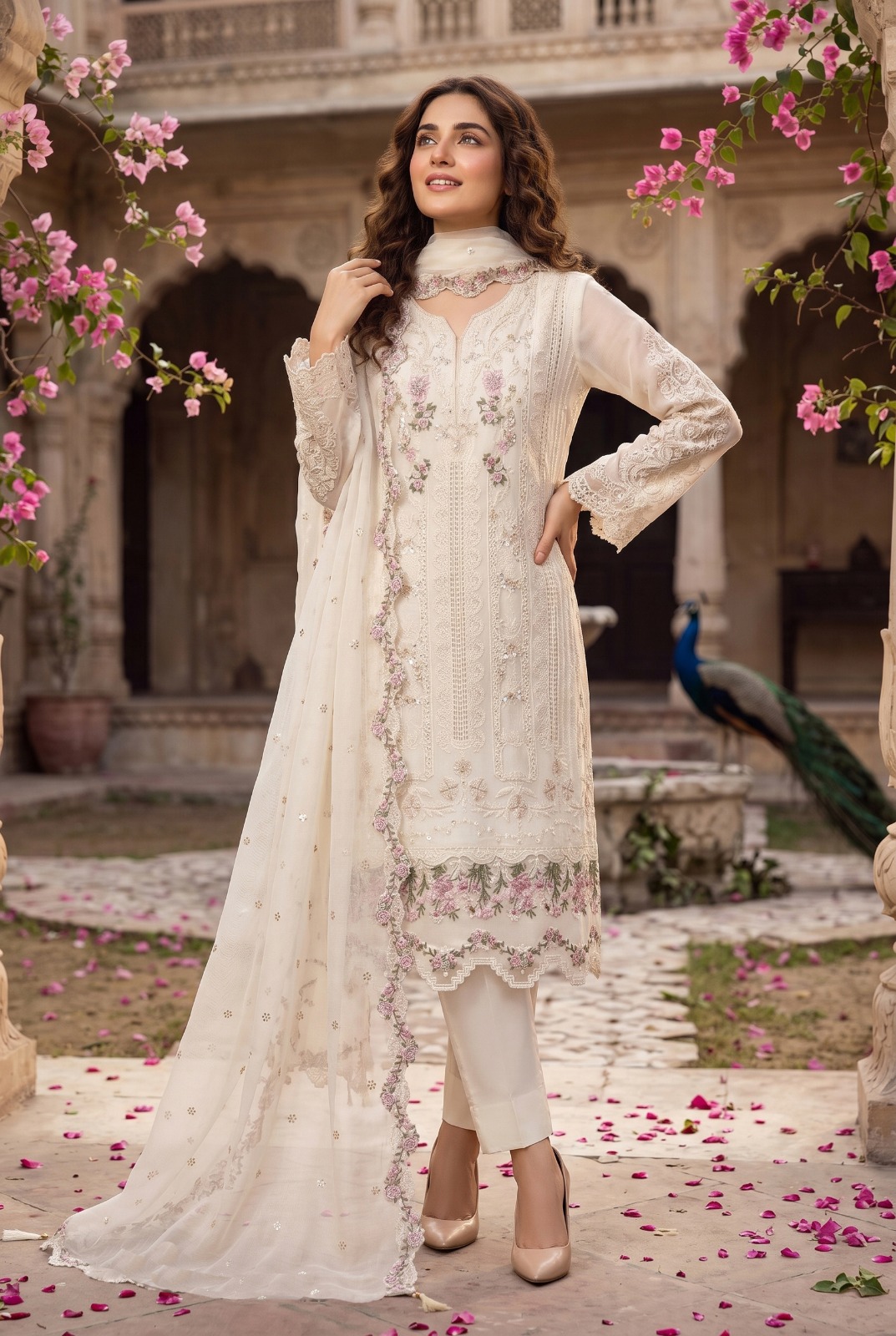 Zeenat Chiffon Handworked Readymade Salwar Kameez