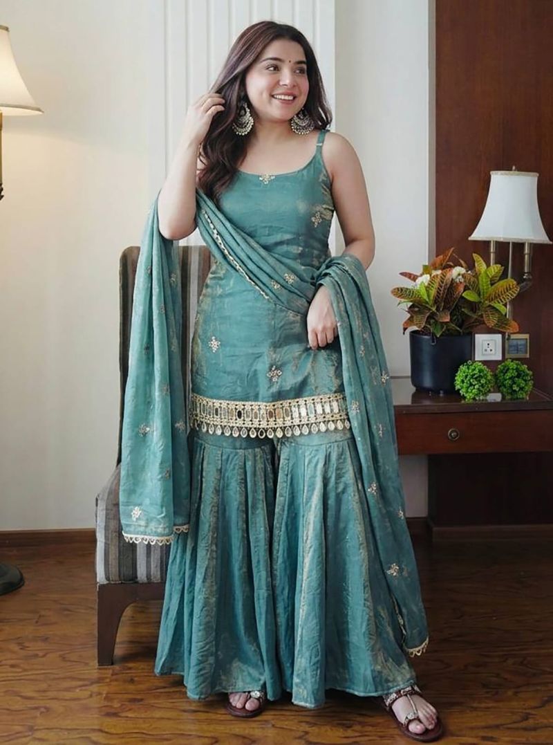 Rd 1117 Fendy Silk Sequence Embroidery Worked Salwar Suit — Wholesale Readymade Suit, MPA wholesale from Surat — view 7