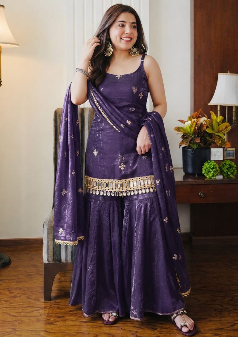 Rd 1117 Fendy Silk Sequence Embroidery Worked Salwar Suit — Wholesale Readymade Suit, MPA wholesale from Surat — view 6