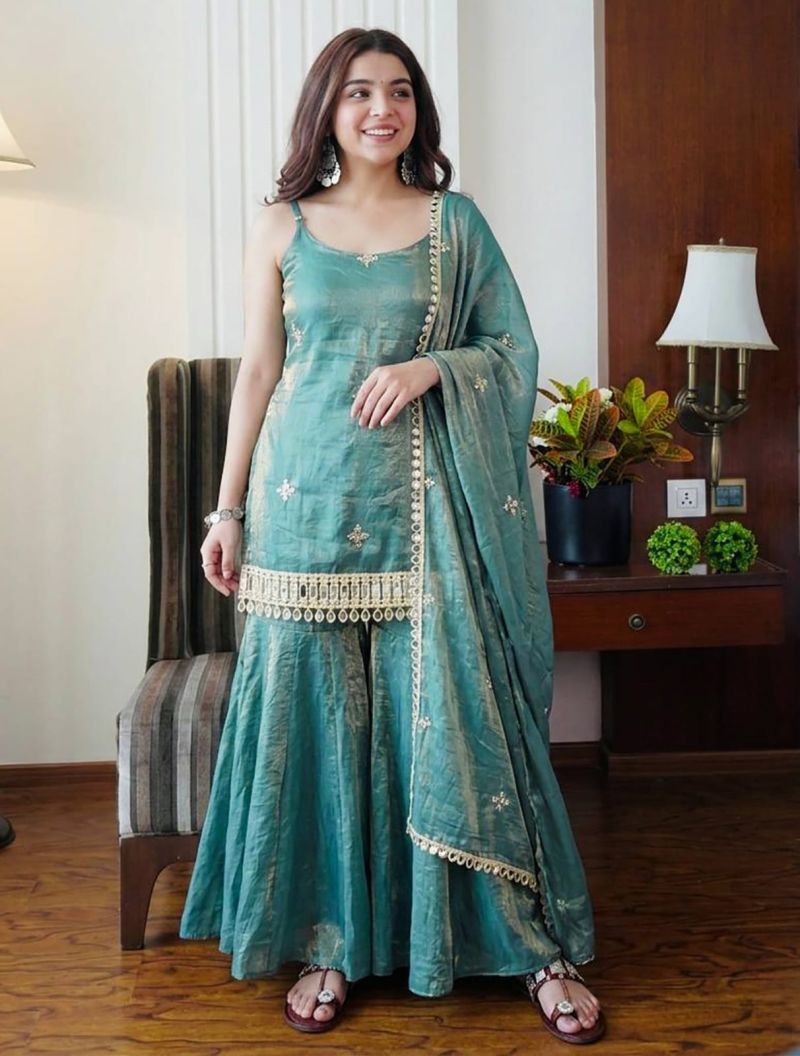 Rd 1117 Fendy Silk Sequence Embroidery Worked Salwar Suit — Wholesale Readymade Suit, MPA wholesale from Surat — view 5