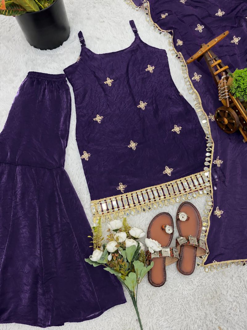 Rd 1117 Fendy Silk Sequence Embroidery Worked Salwar Suit — Wholesale Readymade Suit, MPA wholesale from Surat — view 4