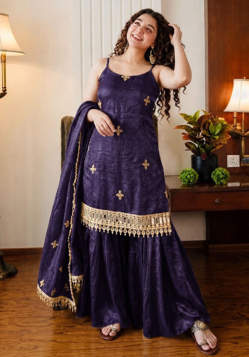 Rd 1117 Fendy Silk Sequence Embroidery Worked Salwar Suit — Wholesale Readymade Suit, MPA wholesale from Surat — view 3