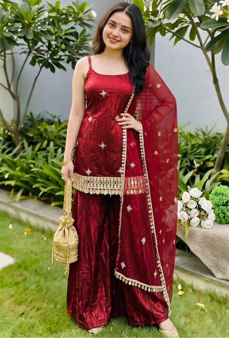 Rd 1117 Fendy Silk Sequence Embroidery Worked Salwar Suit