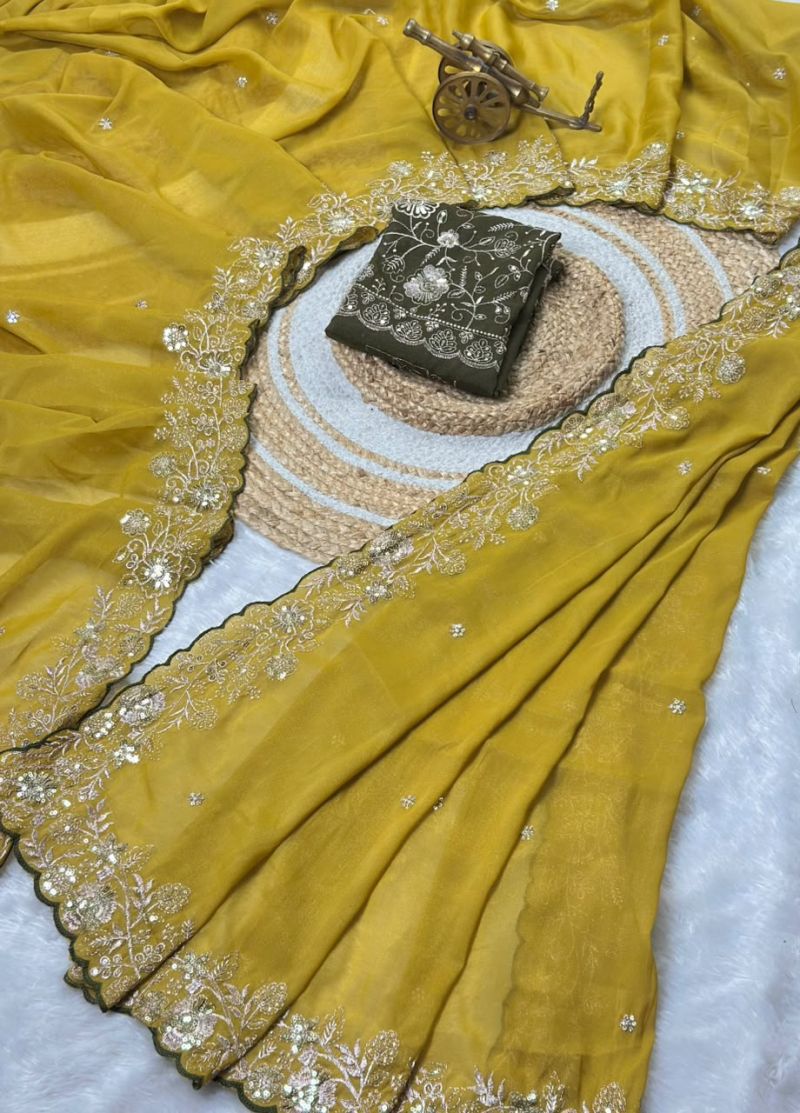 Vt 882 T Star Georgette Embroidery Zari Worked Saree Catalog — Wholesale Sarees, Vardan Ethnic wholesale from Surat — view 8
