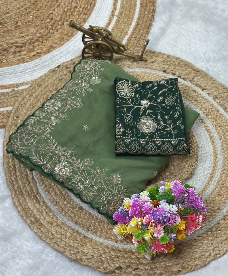 Vt 882 T Star Georgette Embroidery Zari Worked Saree Catalog — Wholesale Sarees, Vardan Ethnic wholesale from Surat — view 10