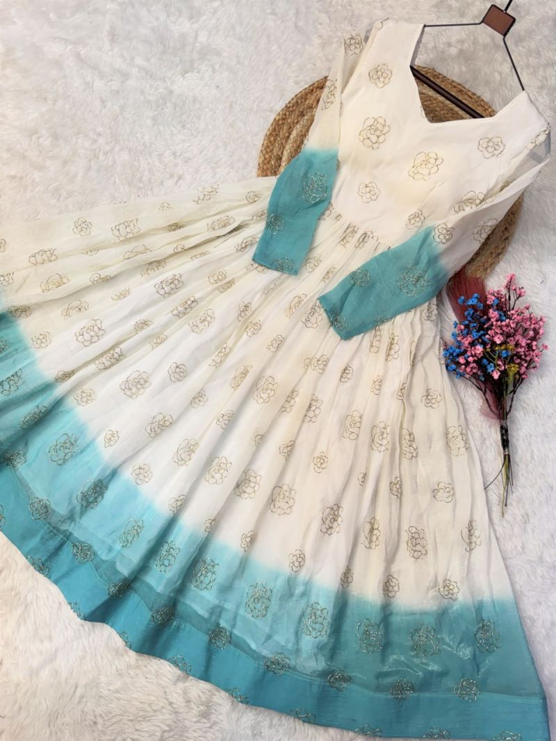 Ka 1264 Crunchy Shaded Silver Sequins Long Gown Catalog — Wholesale Kurtis, MPA wholesale from Surat — view 10
