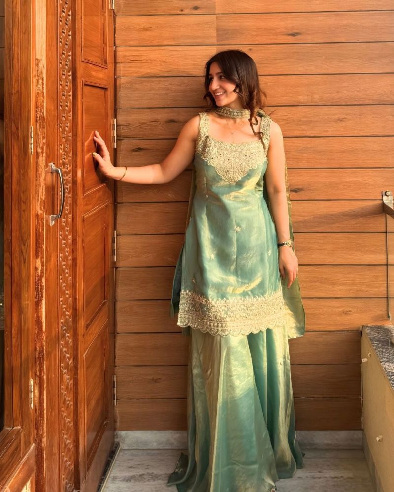 Md 1121 Fandy Silk Sequence Embroidery Readymade Salwar Suit — Wholesale Readymade Suit, Vardan Ethnic wholesale from Surat — view 7