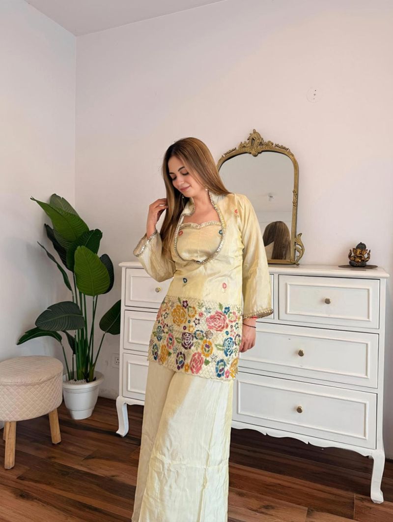 Rd 1126 Cosmos Handworked Designer Top With Bottom Set — Wholesale Designer Salwar Suits, MPA wholesale from Surat — view 5