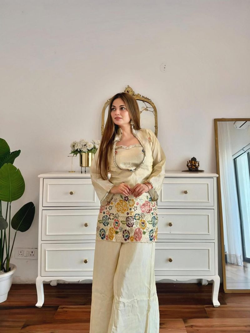 Rd 1126 Cosmos Handworked Designer Top With Bottom Set — Wholesale Designer Salwar Suits, MPA wholesale from Surat — view 4