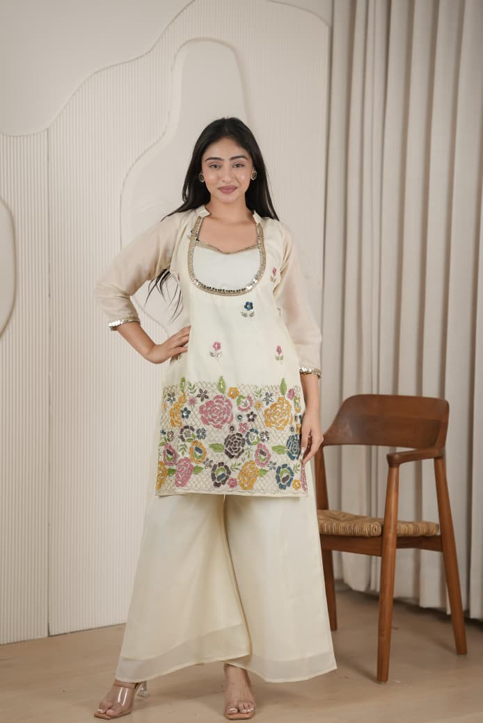 Rd 1126 Cosmos Handworked Designer Top With Bottom Set — Wholesale Designer Salwar Suits, MPA wholesale from Surat — view 2