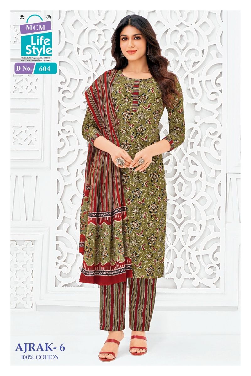 Mcm Ajrak Vol 6 Cotton Printed Kurti Pant With Dupatta Set — Wholesale, MCM Lifestyle wholesale from Surat — view 8