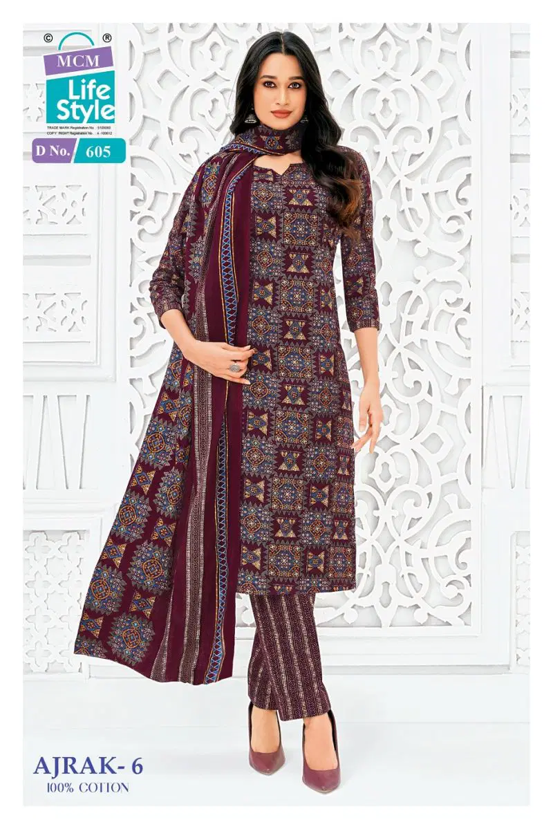 Mcm Ajrak Vol 6 Cotton Printed Kurti Pant With Dupatta Set — Wholesale, MCM Lifestyle wholesale from Surat — view 7