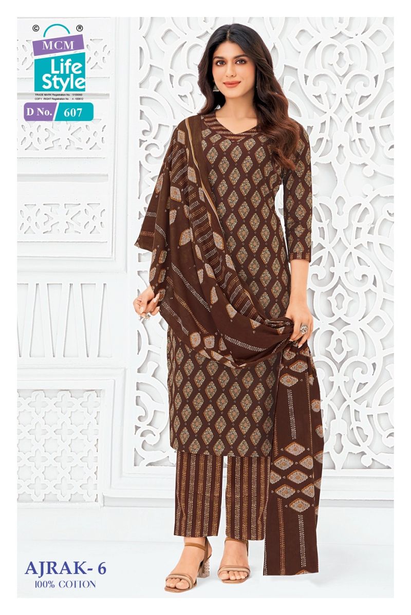 Mcm Ajrak Vol 6 Cotton Printed Kurti Pant With Dupatta Set — Wholesale, MCM Lifestyle wholesale from Surat — view 6