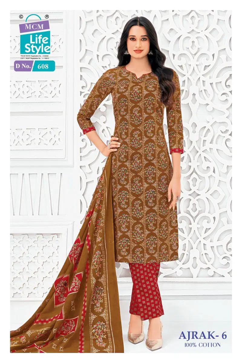 Mcm Ajrak Vol 6 Cotton Printed Kurti Pant With Dupatta Set — Wholesale, MCM Lifestyle wholesale from Surat — view 5