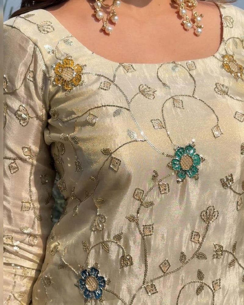 Md Mahi 9 Pure Chinon Handworked Designer Salwar Suit Set — Wholesale Designer Salwar Suits, Vardan Ethnic wholesale from Surat — view 6