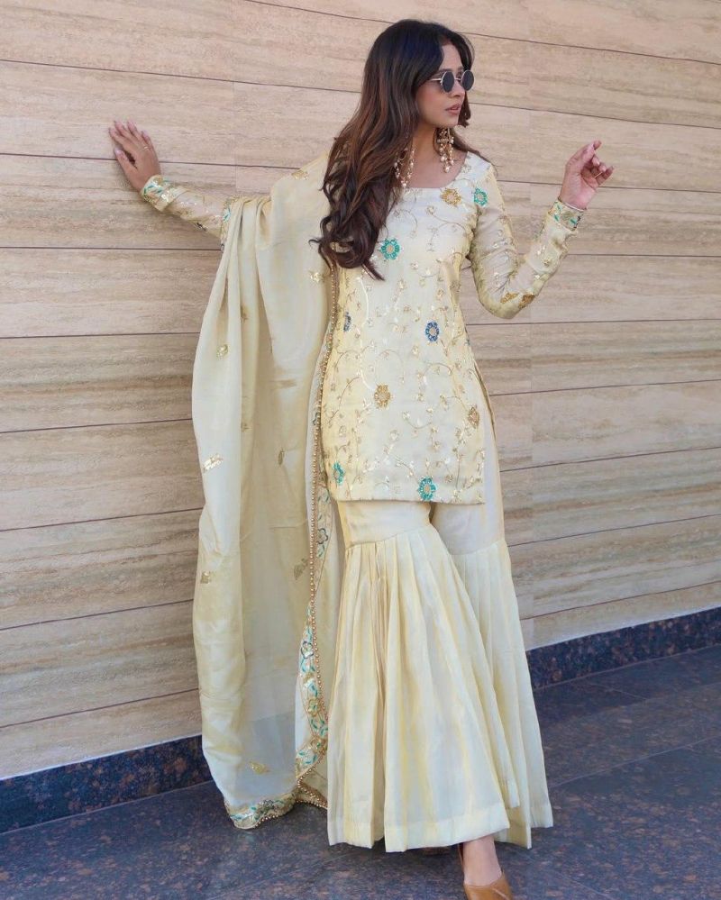 Md Mahi 9 Pure Chinon Handworked Designer Salwar Suit Set — Wholesale Designer Salwar Suits, Vardan Ethnic wholesale from Surat — view 5