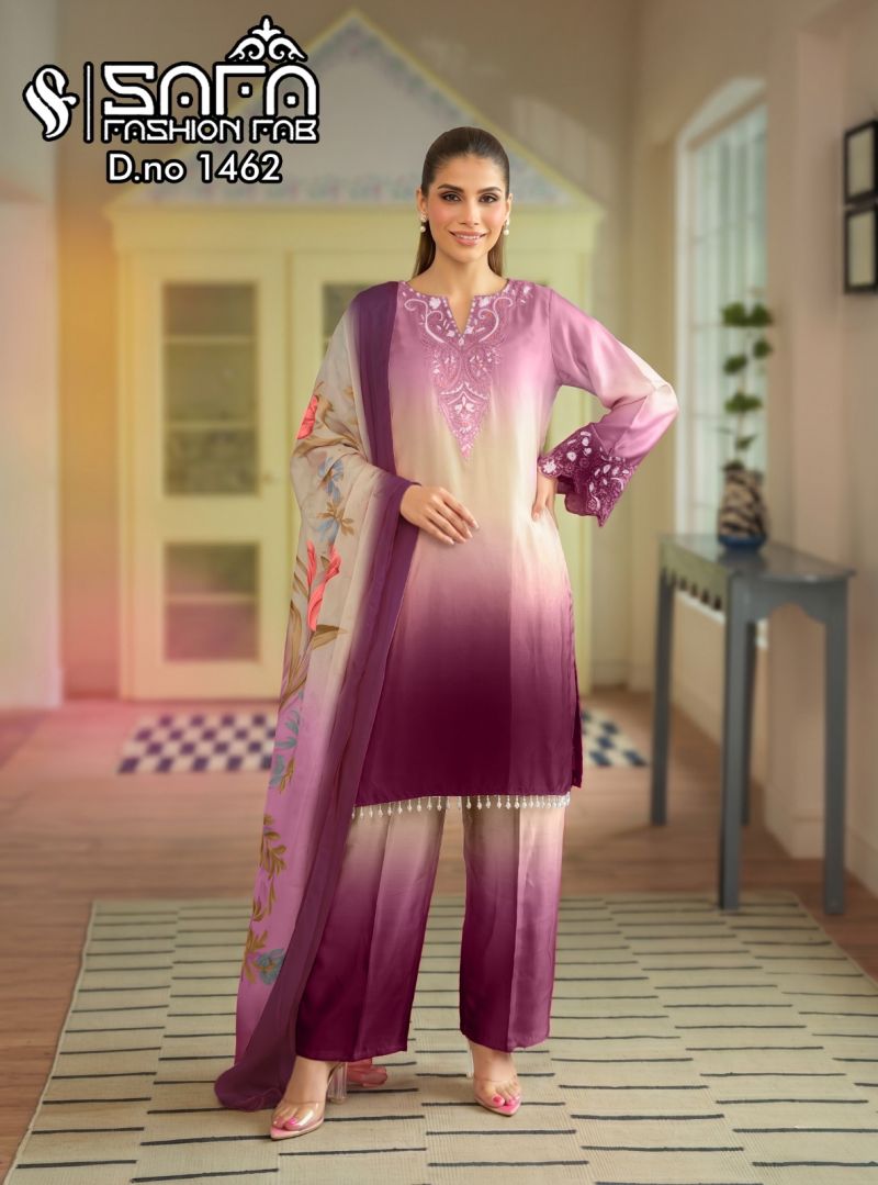 Safa Fashion Fab 1462 Satin Digital Printed Salwar Suit Set