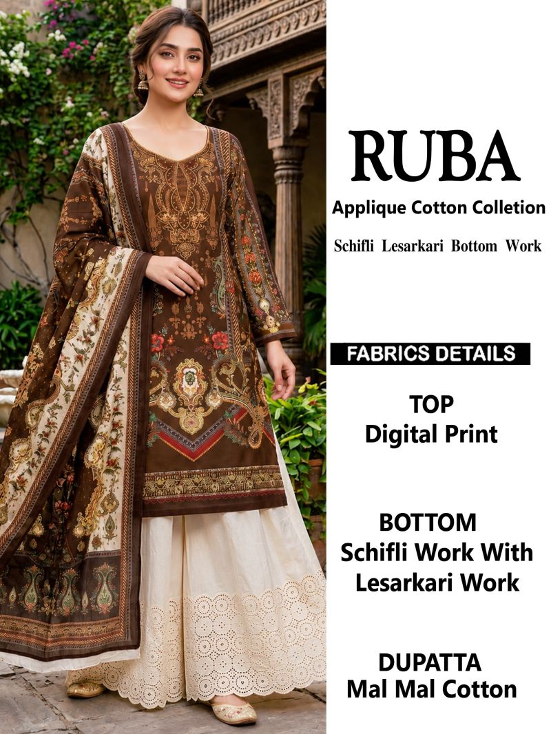 Al Karam Ruba Cotton Printed Dress Material Catalog — Wholesale, Vardan Ethnic wholesale from Surat — view 4