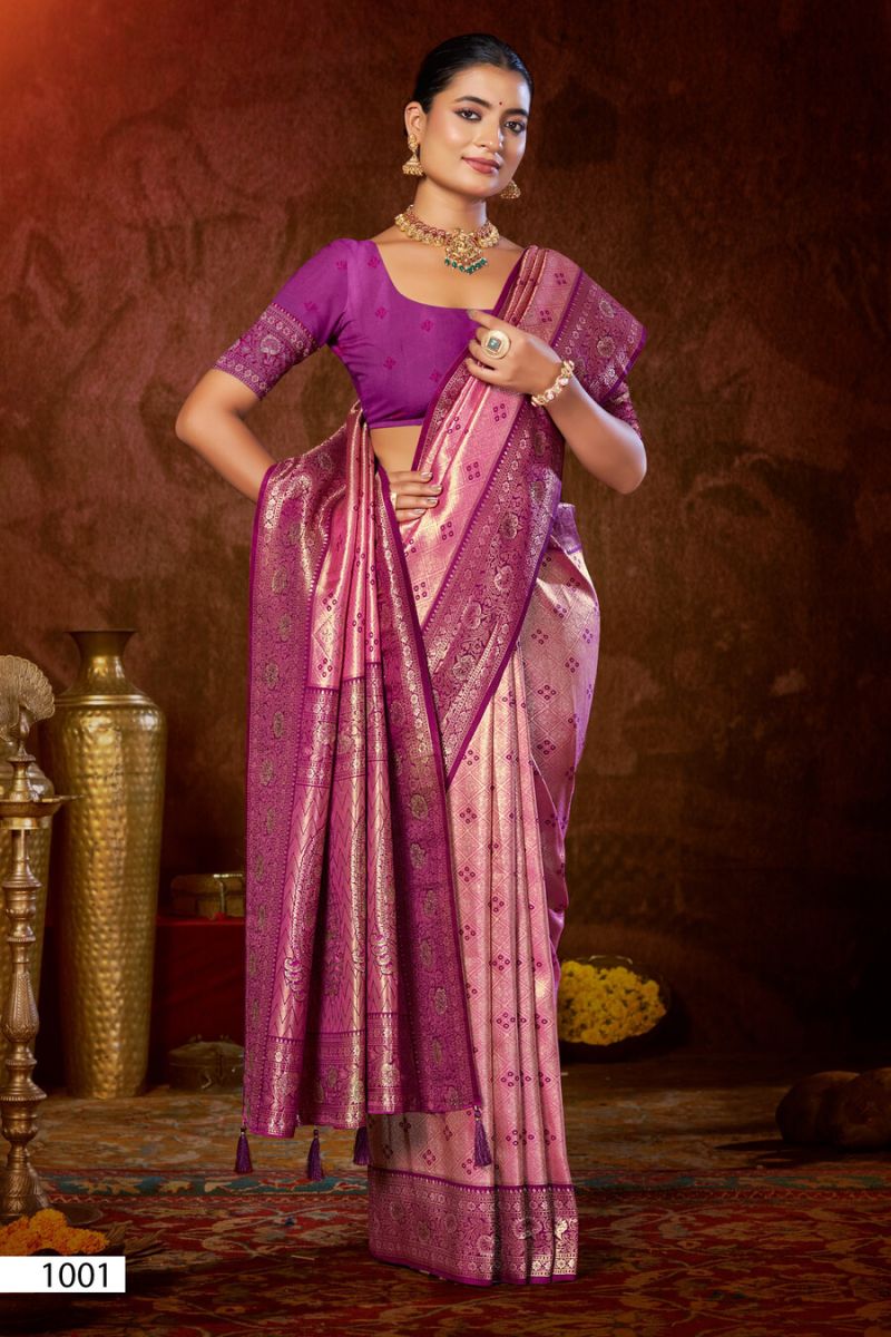 Saroj Niharika Silk Saroski Vol 6 Kanjivaram Silk Saree Catalouge — Wholesale Sarees, Saroj Saree wholesale from Surat — view 7