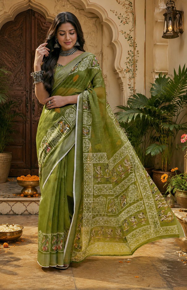 Meera 347 Linen Digital Printed Saree Catalog — Wholesale Sarees, MPA wholesale from Surat — view 6