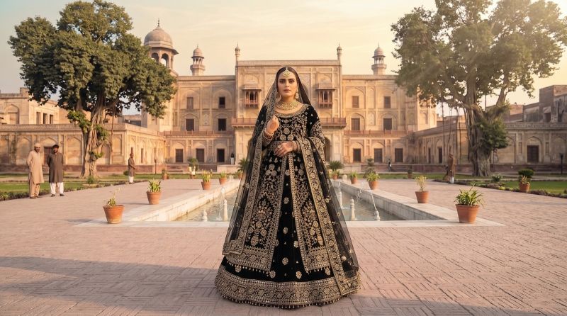 Kb Series 8103 Velvet Embroidered Designer Bridal Lehenga Choli Set — Wholesale Lehenga, Vardan Ethnic wholesale from Surat — view 6