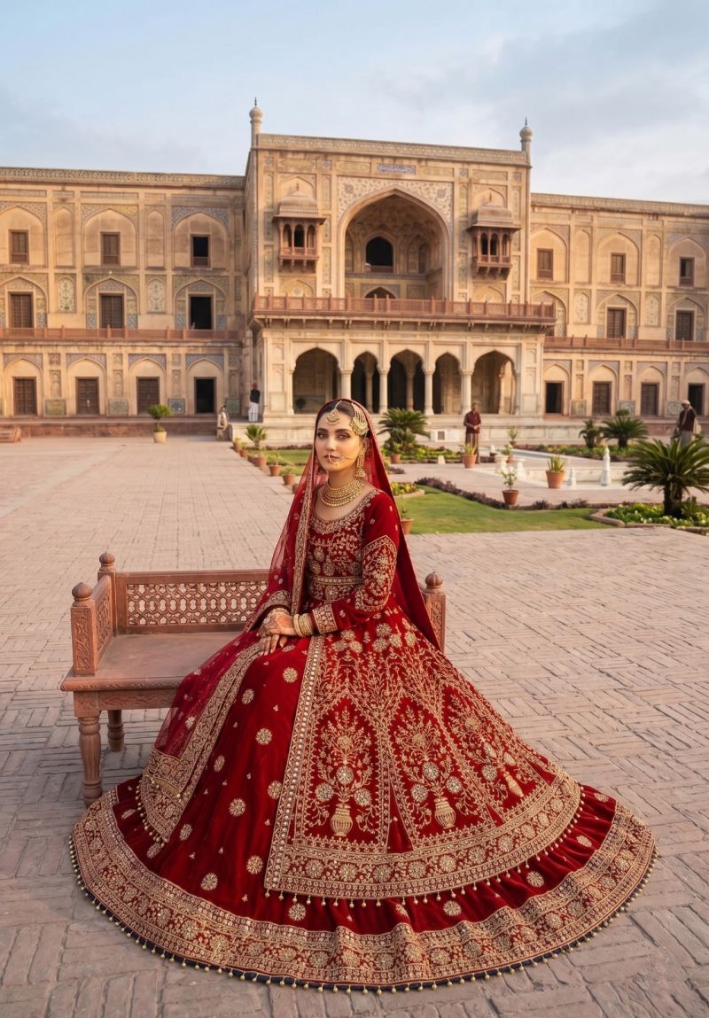 Kb Series 8103 Velvet Embroidered Designer Bridal Lehenga Choli Set — Wholesale Lehenga, Vardan Ethnic wholesale from Surat — view 3