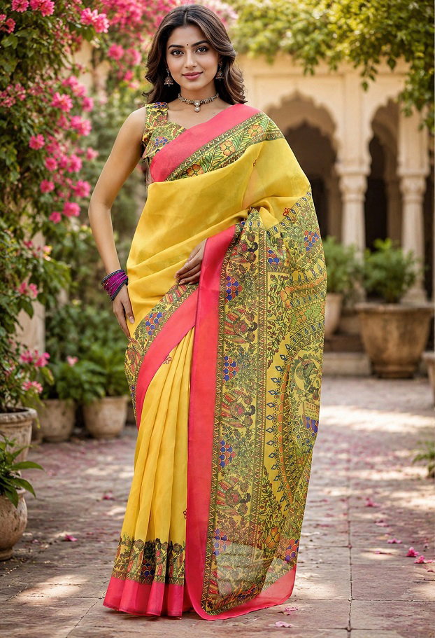 Meera 348 Linen Digital Printed Saree Catalog — Wholesale, Vardan Ethnic wholesale from Surat — view 5