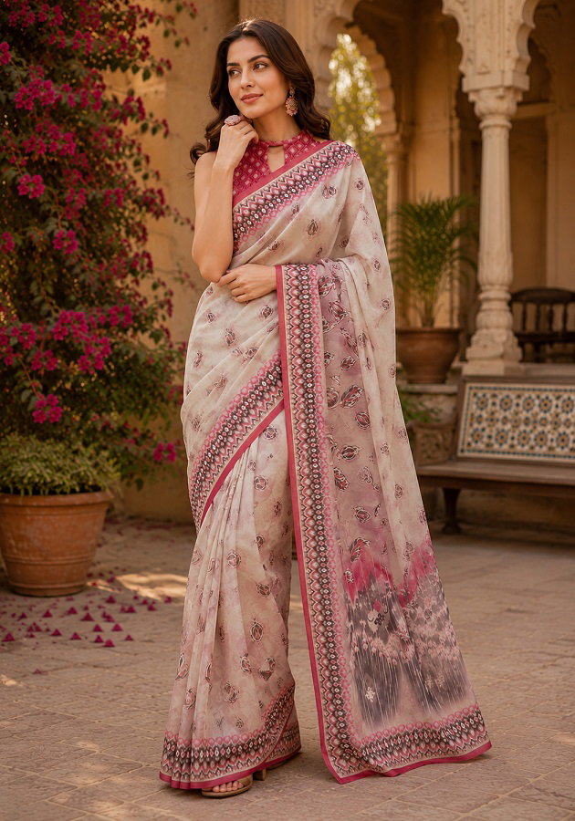 Meera 348 Linen Digital Printed Saree Catalog