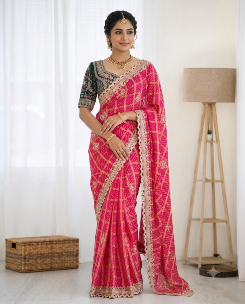 Ds 827 Panetar Chiffon Sequence Worked Saree Catalog — Wholesale Sarees, Vardan Ethnic wholesale from Surat — view 2