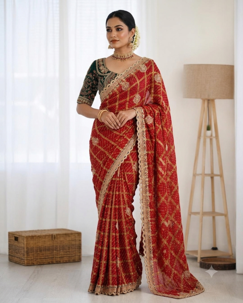 Ds 827 Panetar Chiffon Sequence Worked Saree Catalog — Wholesale Sarees, Vardan Ethnic wholesale from Surat — view 3