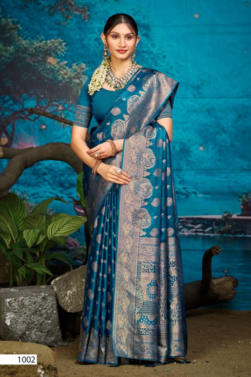 Saroj Saadgi Satin Saroski Vol 3 Satin Silk Saree Catalog — Wholesale Sarees, Vardan Ethnic wholesale from Surat — view 2