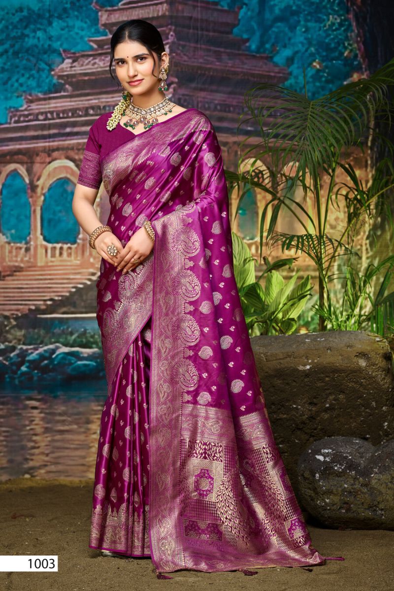 Saroj Saadgi Satin Saroski Vol 3 Satin Silk Saree Catalog — Wholesale Sarees, Vardan Ethnic wholesale from Surat — view 3