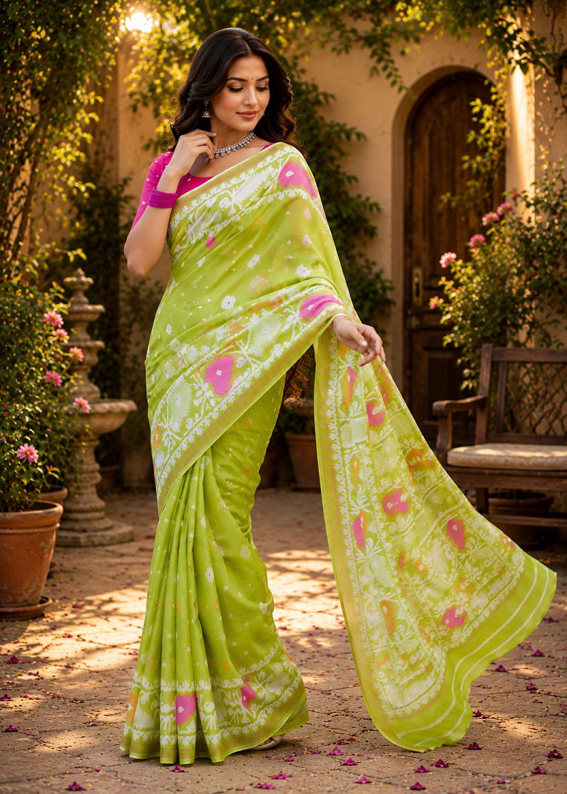 Meera 349 Linen Digital Printed Fancy Saree Catalog — Wholesale Sarees, Vardan Ethnic wholesale from Surat — view 3