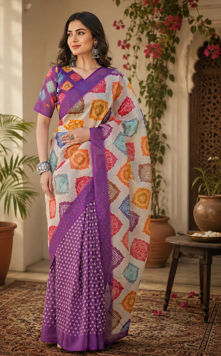 Meera 350 Linen Digital Printed Party Wear Saree Catalog — Wholesale Sarees, MEERA wholesale from Surat — view 5