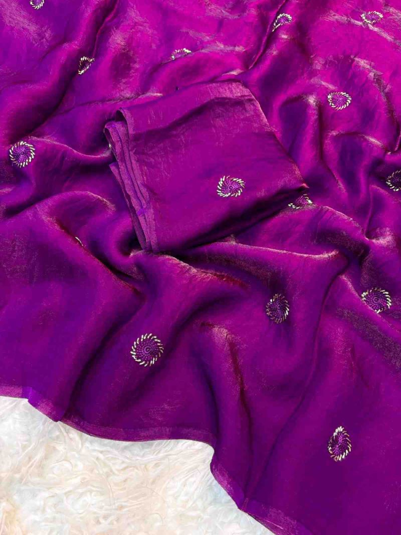 Kc 223 Fandy Satin Silk Beads Worked Designer Saree Catalog — Wholesale Sarees, Vardan Ethnic wholesale from Surat — view 7