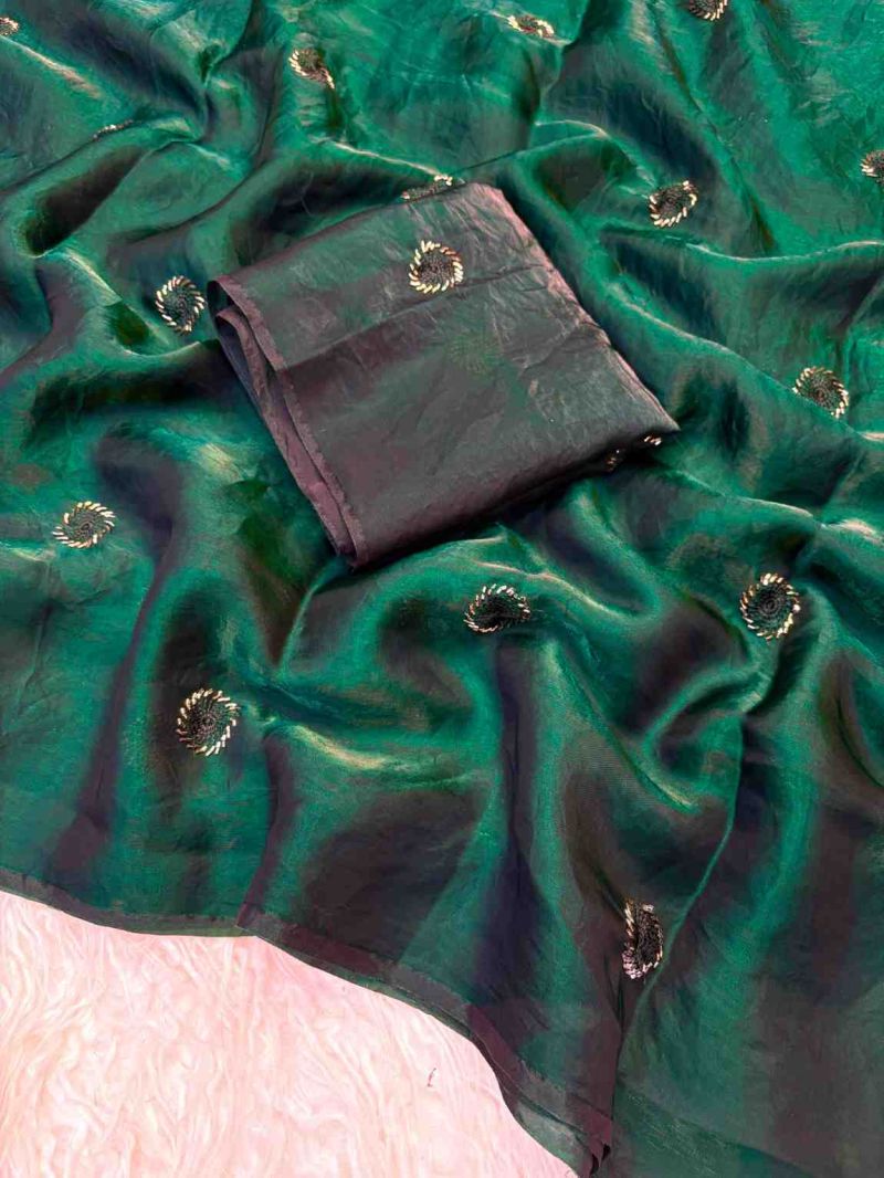 Kc 223 Fandy Satin Silk Beads Worked Designer Saree Catalog — Wholesale Sarees, Vardan Ethnic wholesale from Surat — view 11