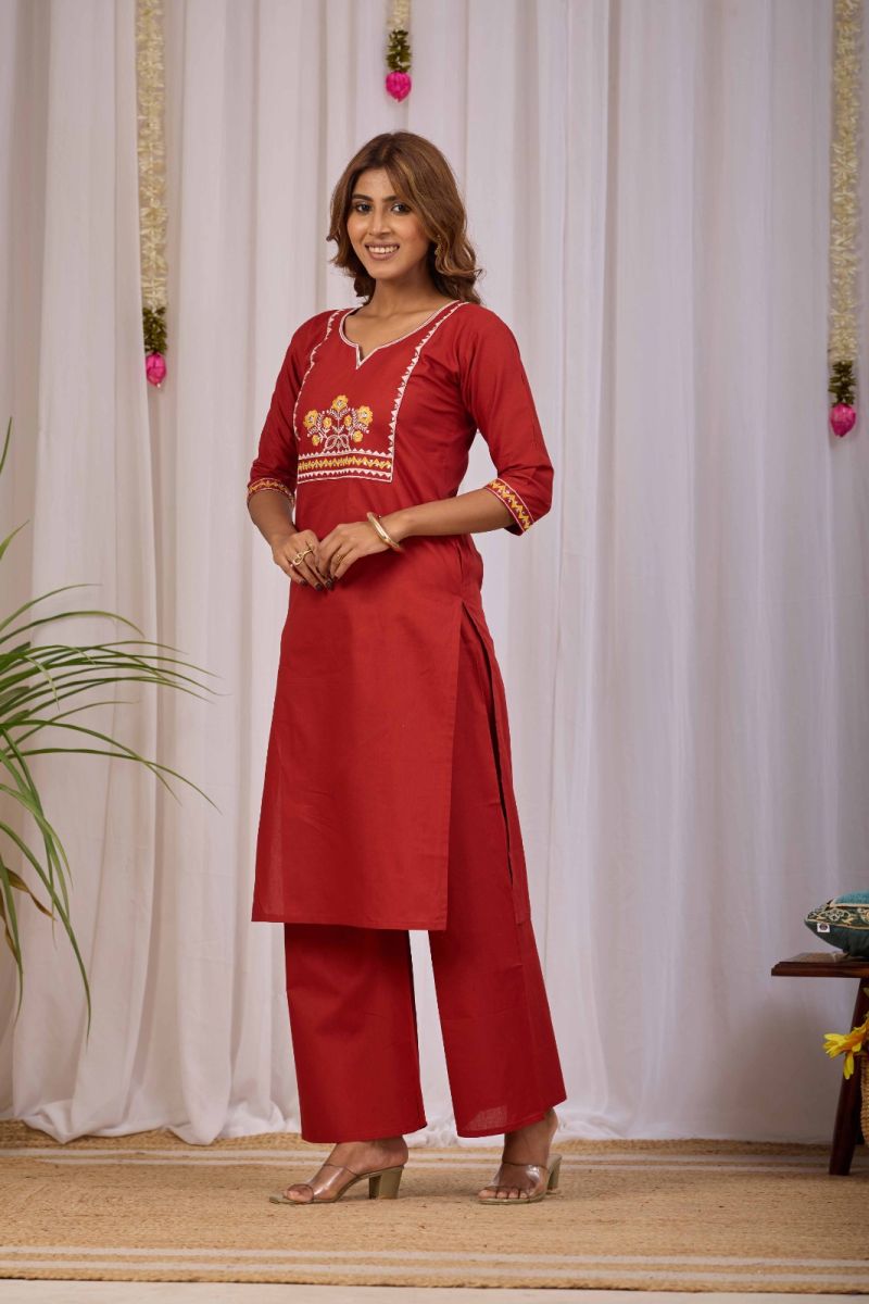 Md Mahi 128 Dhabu Cotton Printed Kurti With Bottom Catalog — Wholesale Cotton Kurti Pant Set, Vardan Ethnic wholesale from Surat — view 5