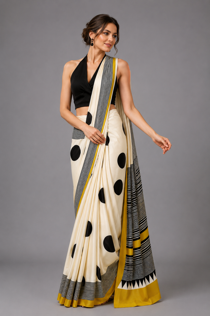 Sf Mitwa Gaji Silk Ajrakh Printed Fancy Saree Catalog — Saree, Vardan Ethnic wholesale from Surat — view 4
