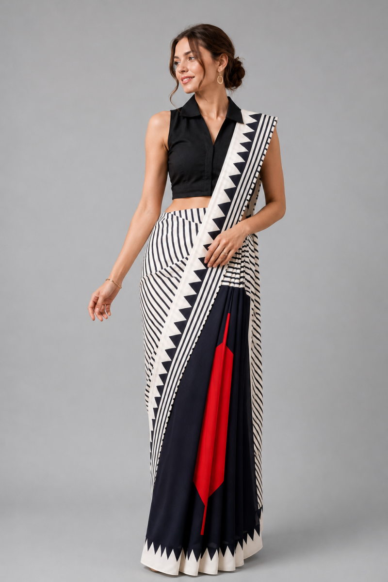 Sf Mitwa Gaji Silk Ajrakh Printed Fancy Saree Catalog — Saree, Vardan Ethnic wholesale from Surat — view 3