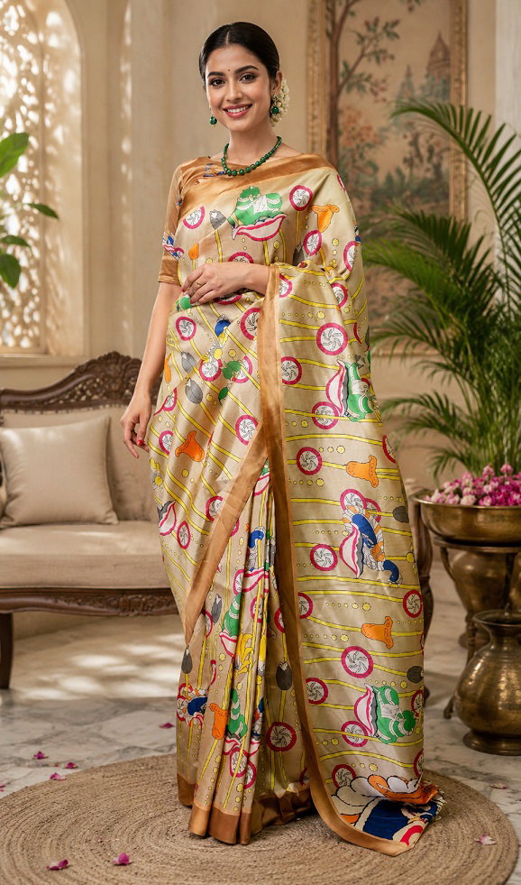 Meera 353 Chanderi Cotton Digital Printed Ready To Wear Catalog — Festival Sarees, Vardan Ethnic wholesale from Surat — view 4