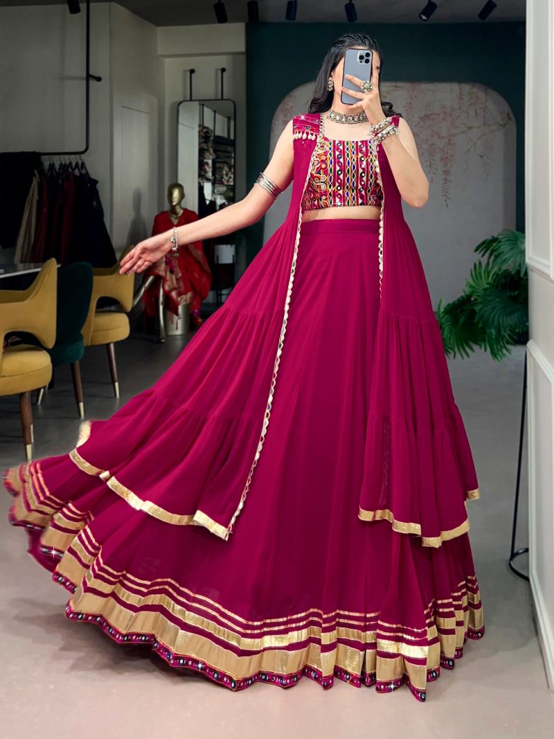 Taraa L 1782 Marble Handworked Lehenga Choli With Koti Set — Wholesale Lehenga, Vardan Ethnic wholesale from Surat — view 2