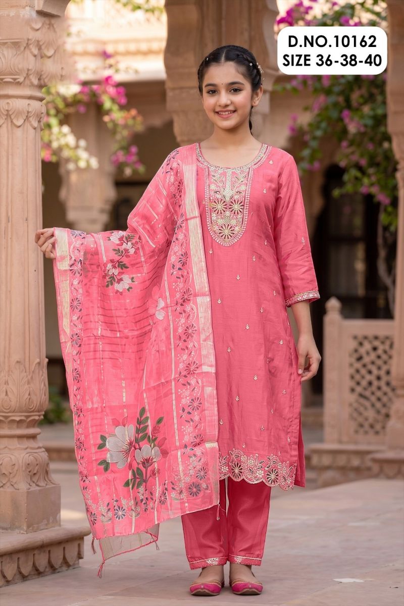 Nandita 10162 And 64 Fendy Silk Embroidered Kurti Set