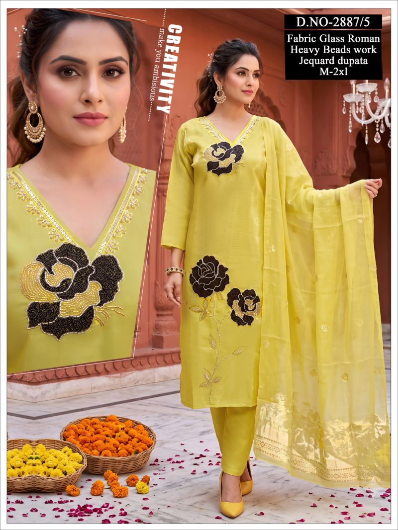 Naisha Combo 2 Roman Glass Beads Worked Kurti Set — Wholesale Salwar Suits, Naisha wholesale from Surat — view 8