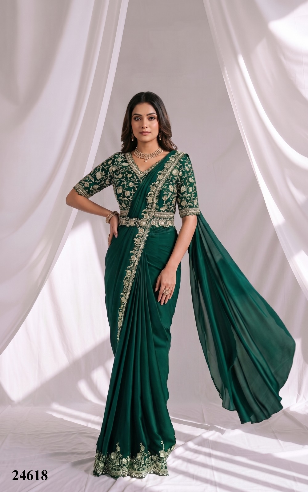 Mahotsav Mohmanthan 24600 Aura Ready-to-Wear Designer Drape Saree Collection — Wholesale Sarees, Mahotsav wholesale from Surat — view 6