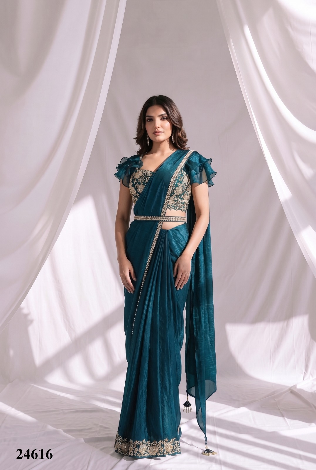 Mahotsav Mohmanthan 24600 Aura Ready-to-Wear Designer Drape Saree Collection — Wholesale Sarees, Mahotsav wholesale from Surat — view 5