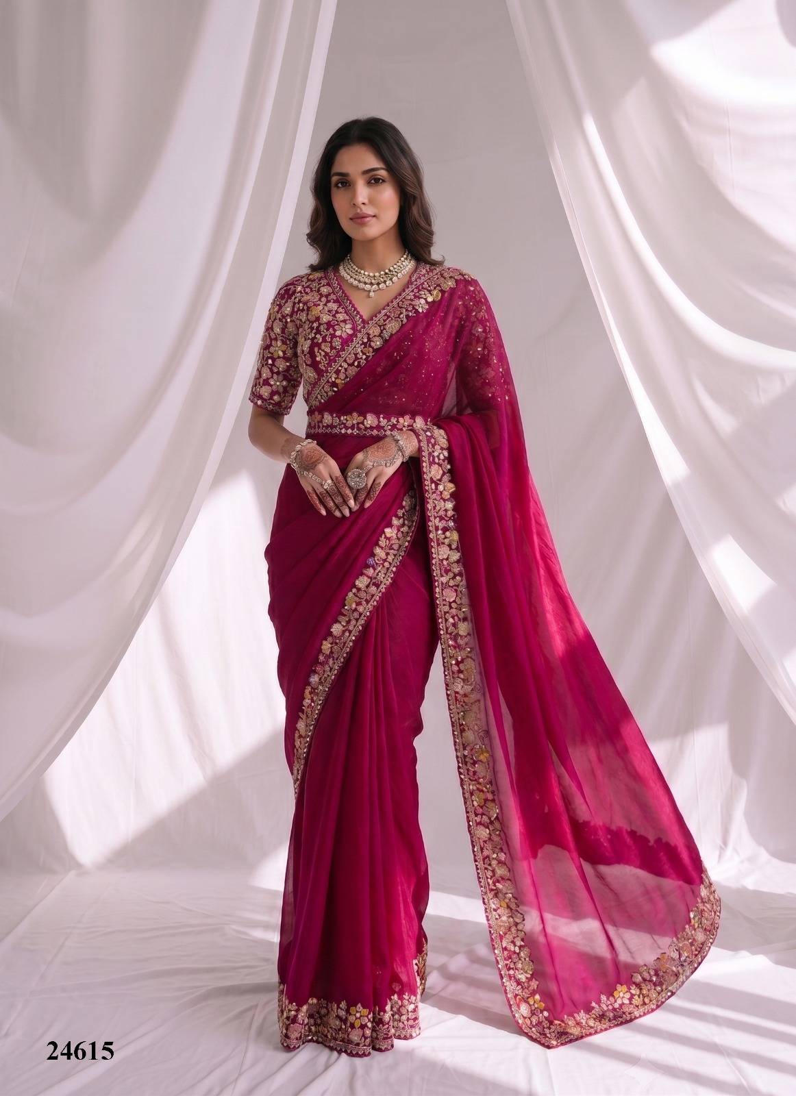 Mahotsav Mohmanthan 24600 Aura Ready-to-Wear Designer Drape Saree Collection — Wholesale Sarees, Mahotsav wholesale from Surat — view 4