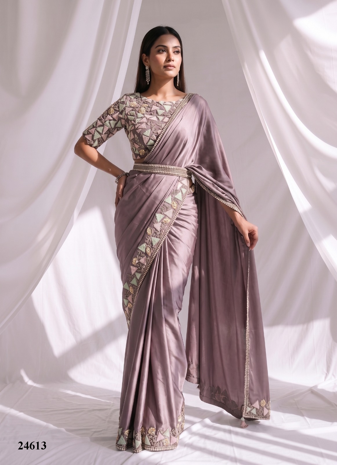 Mahotsav Mohmanthan 24600 Aura Ready-to-Wear Designer Drape Saree Collection — Wholesale Sarees, Mahotsav wholesale from Surat — view 3