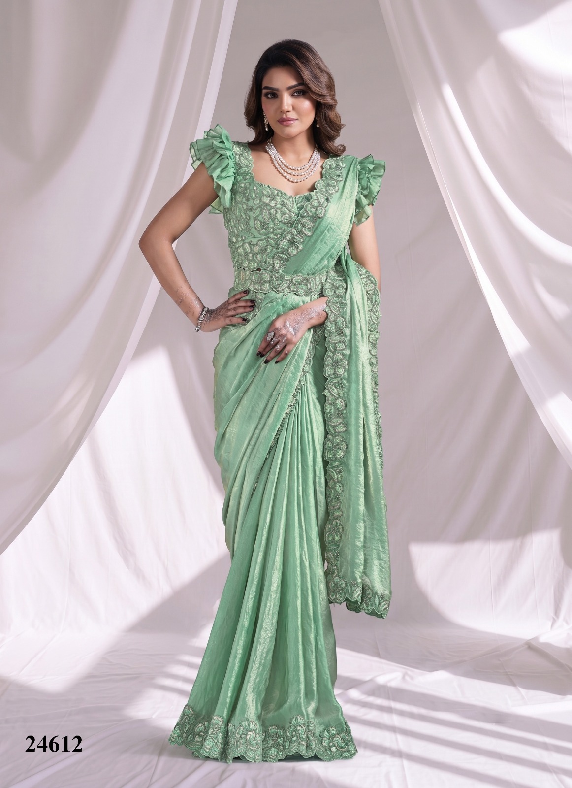 Mahotsav Mohmanthan 24600 Aura Ready-to-Wear Designer Drape Saree Collection — Wholesale Sarees, Mahotsav wholesale from Surat — view 2