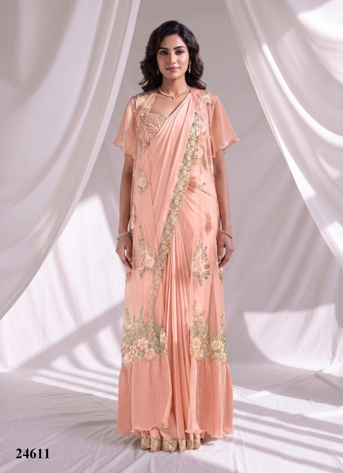 Mahotsav Mohmanthan 24600 Aura Ready-to-Wear Designer Drape Saree Collection — Wholesale Sarees, Mahotsav wholesale from Surat — view 8