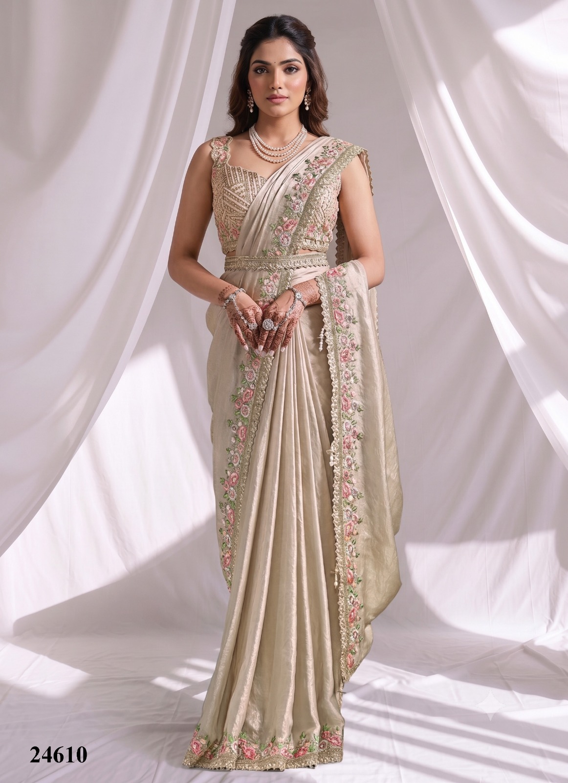 Mahotsav Mohmanthan 24600 Aura Ready-to-Wear Designer Drape Saree Collection — Wholesale Sarees, Mahotsav wholesale from Surat — view 7